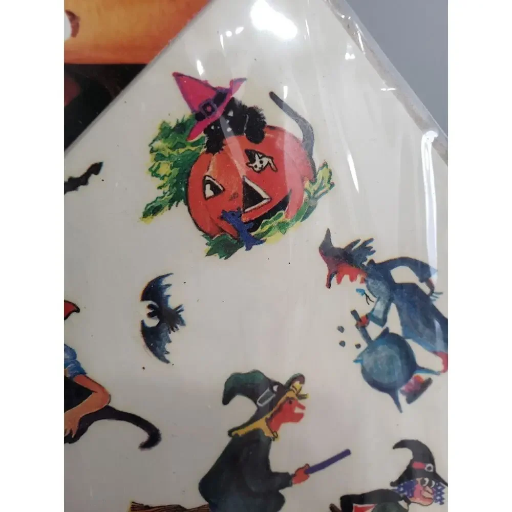 NEW‎ Vintage Halloween Temporary Tattoos Witch Black Cat RETRO party gift decor